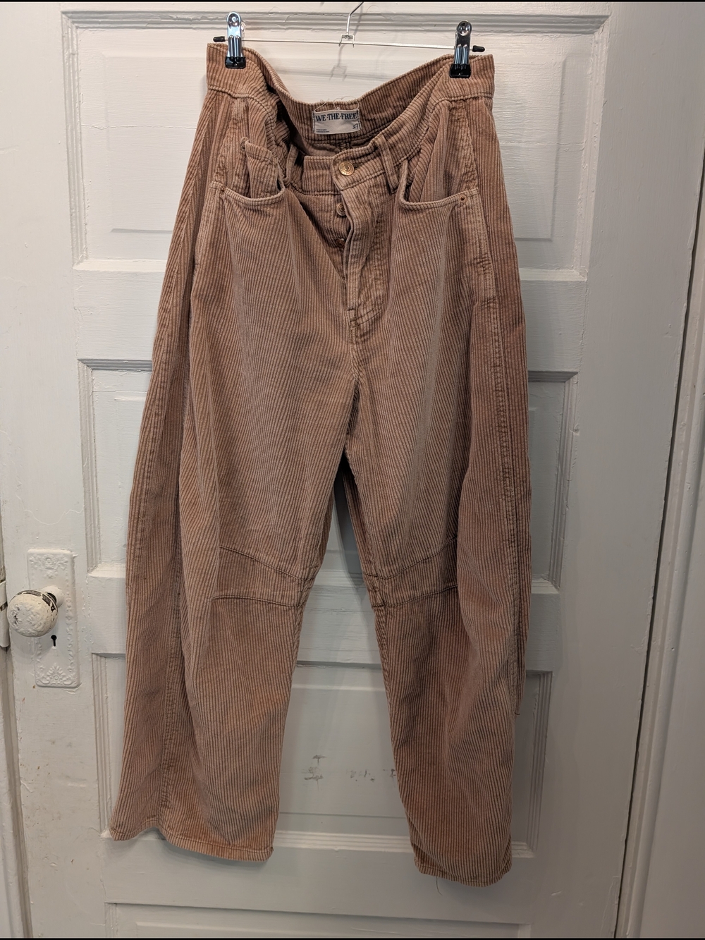 We The Free Wide-Leg Barrel Corduroy Pants in Withered Rose Size 27 - Picture 3 of 10